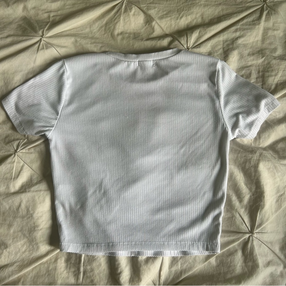 Garage Womens XS White Ribbed Crop Top - Picture 6 of 6
